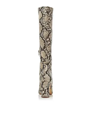 Aqua Womens Maria Leather Block Heel Knee-High Boots‎ Beige 8.0 thumbnail 7