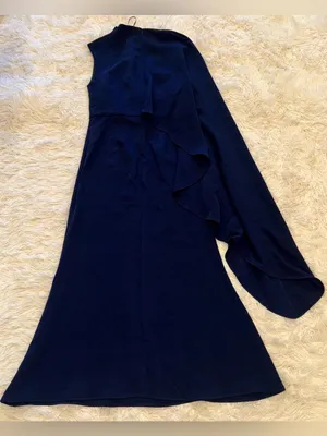NEW ELLIATT Leonara Asymmetric Cape deep Navy Dress SZ XL thumbnail 8