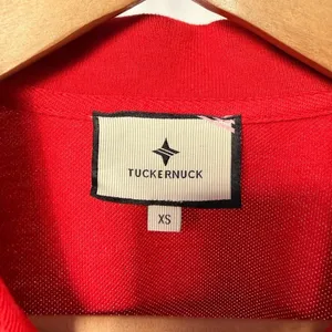NEW Tuckernuck Peggy‎ Long Sleeve Cotton Polo Shirt in Red Size XS thumbnail 5