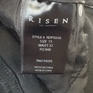 Risen Women's High Rise Distressed Raw Hem Flare Jeans 32/15 NWT thumbnail 11