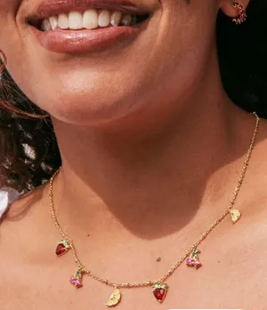 Kendra Scott Fruit Gold Strand Necklace in Multi Mix thumbnail 3
