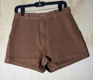 Princess Polly Brown‎ Twill High Rise Workwear Shorts Women’s Size 6 Casual thumbnail 1