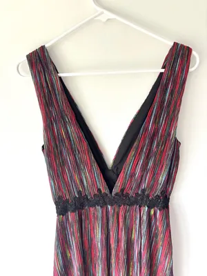 House of Harlow 1960 X Revolve Yelena Midi Dress Linen Multi Color Stripes Y2K thumbnail 6