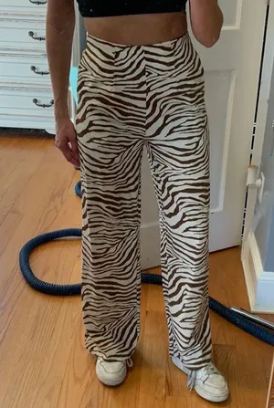 SheIn Zebra Wide Leg Pants thumbnail 1