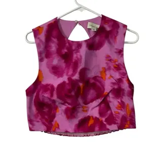 Sachin + Babi Abstract Print Pink Cropped Sleeveless Top(Size 10) thumbnail 3
