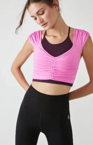 FREE PEOPLE Movement Breathe Deeper Cami Active Workout Yoga in Magenta Minx M thumbnail 1