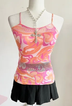 Vintage Y2K Butterfly‎ Tank Top 2000s Retro Fairycore Whimsical Small thumbnail 1