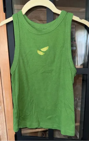 Embroidered limes tank top embroidered high neck a new day target ribbed knit thumbnail 1