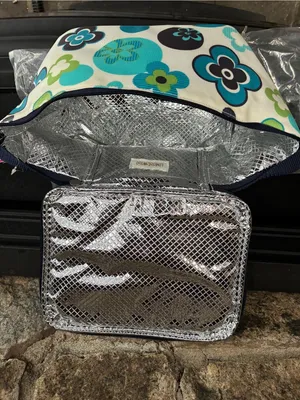 Limited Too Insulated Lunch Tote Bag Floral Design Y2K Blue White New with Tags thumbnail 3