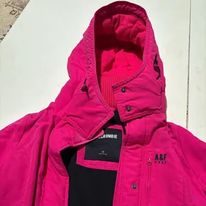 Abercrombie & Fitch Pink Hooded Utility Jacket XS Y2K Logo Zip Pocket thumbnail 4
