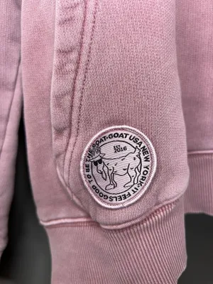 GOAT USA Hoodie Sweatshirt Womens XS Pink Embroidered Logo Fleece Pullover thumbnail 5