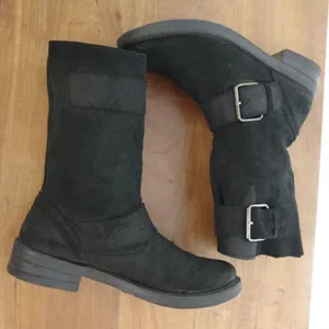 ALDO Italian Made Black Suede Engineer Style Boots US 7.5 EU 38 thumbnail 6