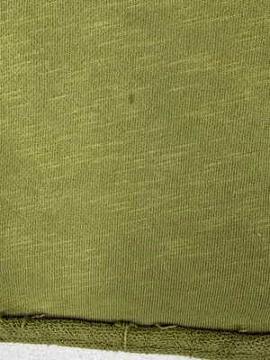 Maeve Anthropologie Olive Green Organic Cotton Raw Hem Crop Sweatshirt L thumbnail 3