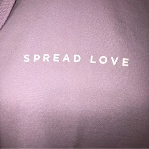 Spread Love Oversized Unisex Midweight Pullover Hoodie Light Purple size XL thumbnail 6