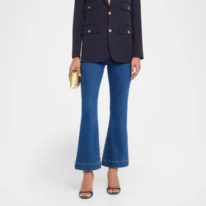 Veronica beard Carson ankle flare high rise jeans in washed oxford blue denim 30 thumbnail 8