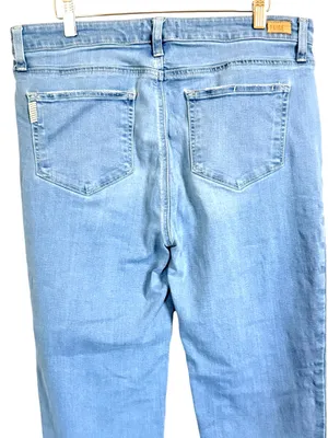PAIGE Hoxton Slim Crop Jeans Women’s Sz 32 Light Wash High Rise Straight Ankle thumbnail 5