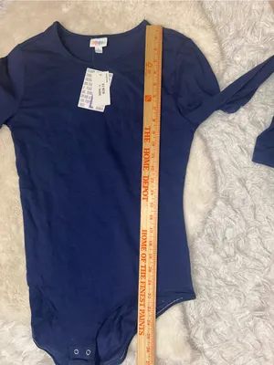 LulaRoe navy blue long sleeve top bodysuit shirt NWT woman size large thumbnail 5