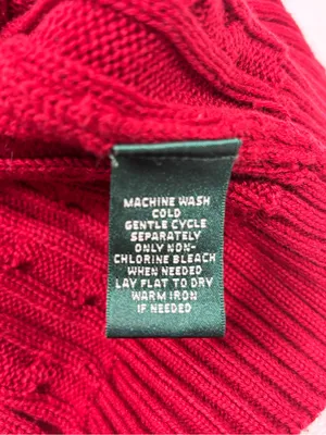 Ralph Lauren Y2K Red Cable-Knit Cotton Zip Cardigan with Gold Accents size L thumbnail 11