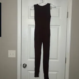 Naked Wardrobe Baby Mama Brown Sleeveless Maternity Jumpsuit Small NWT lounge thumbnail 4