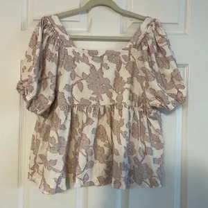Maeve by Anthropologie Batia Textured Babydoll Top size LP thumbnail 2