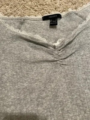 Forever 21 Grey Pointelle Long Sleeve thumbnail 3