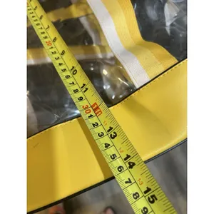 Large Yellow Trimmed Clear Bag Stadium Tote Game Day Beach Concert Sports Vacay thumbnail 10