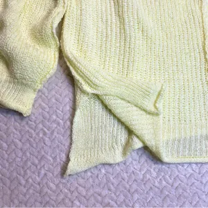POL Butter Yellow Boho Oversized Loose Knit Sweater Women Size Medium‎ thumbnail 3