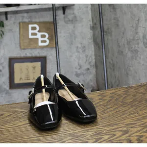NWT On 34th Womens Saadet Rhinestone-Buckle Mary Jane Flats Black Patent 7M thumbnail 8