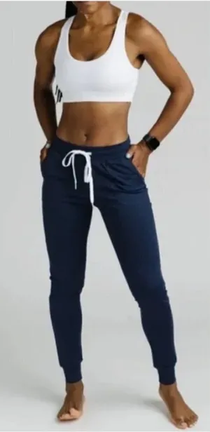 Zyia Active Navy‎ Blue Cozy Jogger Pants Size Medium thumbnail 1