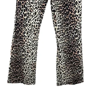Motel Zoven Flare Pants Tan Brown Leopard Print Indie Sleaze High Rise Size S thumbnail 4