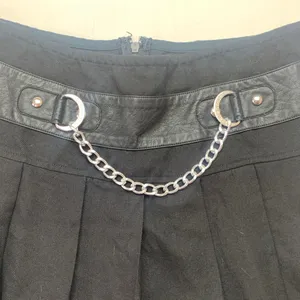 Tripp Royal Bones size medium black pleated mini skirt silver chain emo goth thumbnail 3