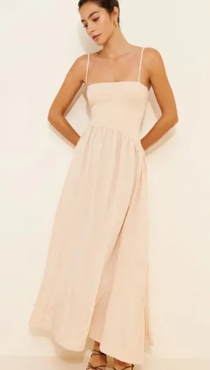 Anthropologie Find Me Now Gold Asymmetric Drop Waist Maxi Elegant Dress Modern Evening Size XS thumbnail 1