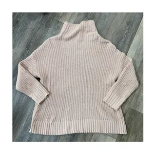 Aerie Women’s Small Blush Pink Chunky Knit Mock Neck Oversized Sweater Cozy thumbnail 7