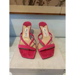Jimmy Choo Maelie 70 Shoes Womens Size 6 Pink Suede Strappy Kitten Sandals thumbnail 2