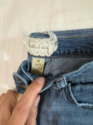 Altar'd State Button Up High waisted Jean shorts thumbnail 3