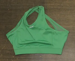Reebok Womens Halted Unlined Open Mesh Back Sports Bra Green XS thumbnail 1