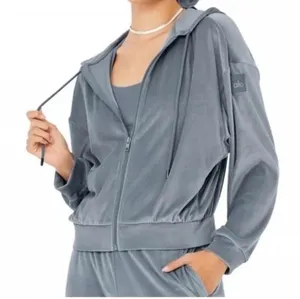Alo Yoga Velour Glimmer Full Zip Up Size XS thumbnail 1