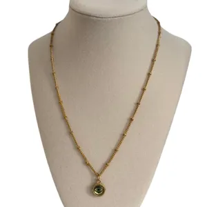 Gold Evil Eye Pendant Necklace Women Stainless Steel Dainty Chain Jewelry thumbnail 4