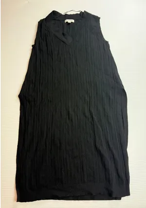 Prologue XS Black Sleeveless Dress Ribbed Knit V‎ Neck Casual Cute Minimalist thumbnail 1
