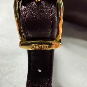 ETIENNE AIGNER Signature Classic Shoulder Bag Purse Genuine Leather Burgundy Vtg thumbnail 2