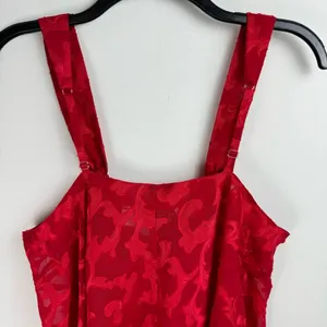 Vtg Victoria’s Secret Red Semi Sheer Slip Dress Sz Medium Babydoll thumbnail 12