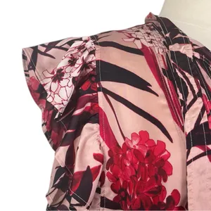 Tommy Hilfiger New Shift Dress Ruffle Tie Neck Pink Red Floral Women’s Size 16 thumbnail 10