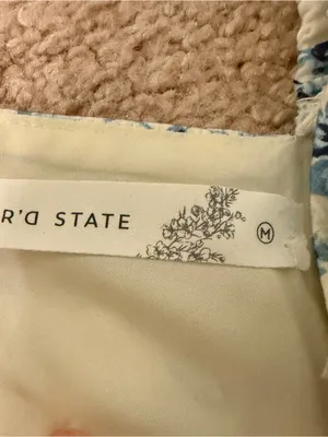 Altar’d State NWT Blue Floral Puff Sleeve Babydoll Mini Dress Medium Cottagecore thumbnail 4
