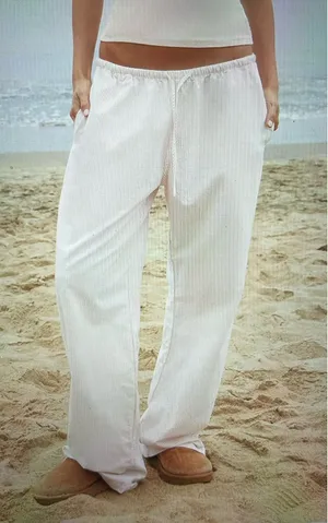 Brandy Melville Striped Pants - Pink thumbnail 1