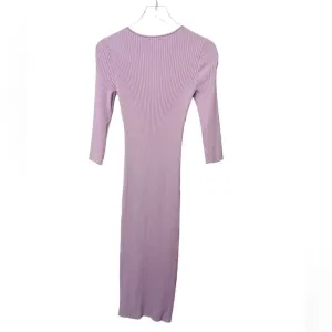 LPA Salvatore Dress in Lilac Ribbed Knit Midi size‎ Medium thumbnail 4