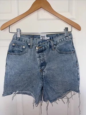 Princess Polly Xena Asymmetrical Denim Shorts Size 2 thumbnail 5