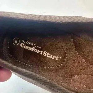 George Heels‎ Womens 6 Comfort Start Loafers Pumps Wedge Black Fabric Slip On thumbnail 9