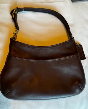 Coach Chocolate Brown Leather Shoulder Bag Mini Pouch Demi Vintage thumbnail 1