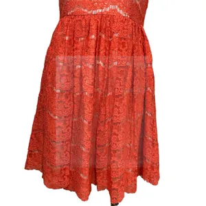 Kensie Lace Fit and Flare Dress Womens Small‎ Orange V-Neck Cap Sleeve Mini thumbnail 6