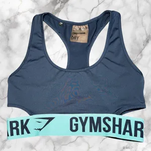 Gymshark Navy Racerback Sports Bra‎ Mint Logo Band Size S thumbnail 1